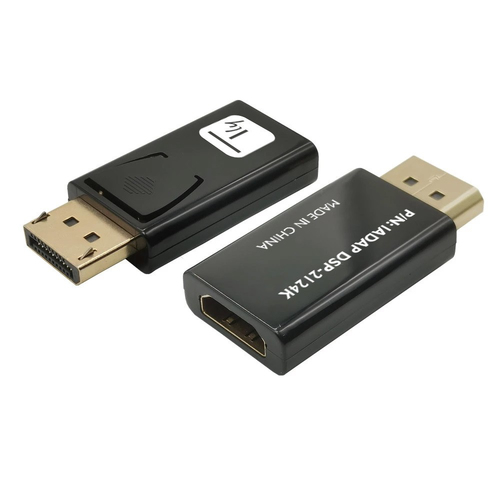 TECHLY Adapter DisplayPort 1.2 Schwarz auf HDMI 4K 60Hz Konverter von DisplayPort zu HDMI Signal