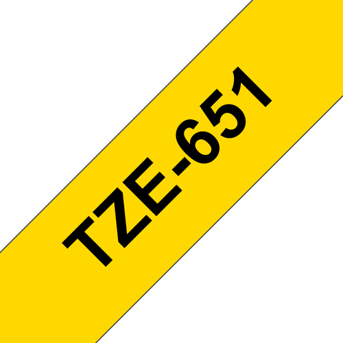 Brother PTouch Tze 8m Tape 24mm Black & Yellow - Tze 651 - image 1