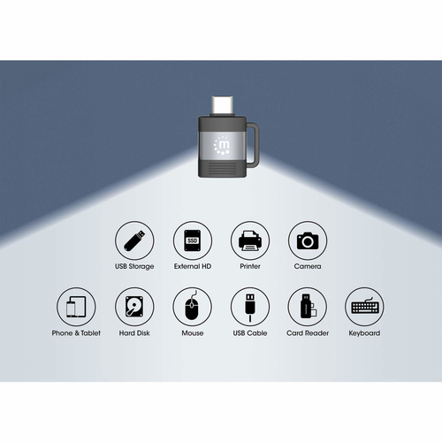Manhattan 356312 cambiador de género para cable USB-A USB-C Negro, Gris imagen 8