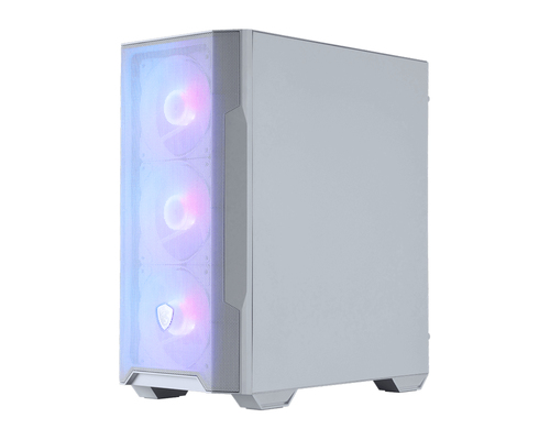 Msi Mag Forge M100R Argb Tempered Glass Windowed mATX Mid Tower PC Gaming Case - White - image 1