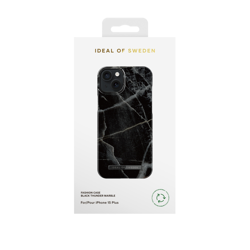 iDeal of Sweden Printed Case iPhone 15 Plus Black Thunder Marble Marble – image 2