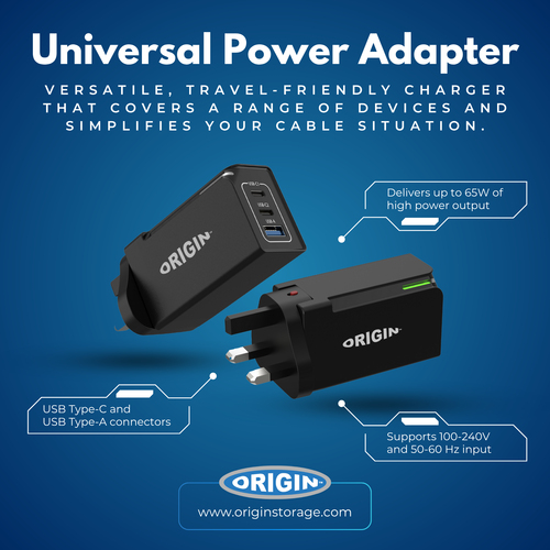 Origin Storage Origin 65W Wall Charger with 2in1 UK/US plug – image 2