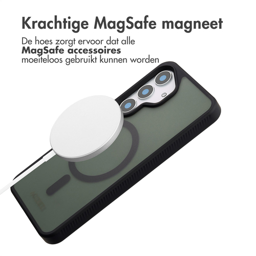 Accezz Rugged Frosted MagSafe Backcover voor Samsung Galaxy S25 Telefoonhoesje Zwart, afbeelding 4