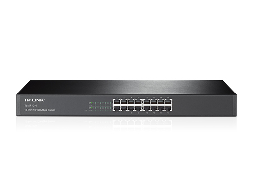 TP-Link TL-SF1016 сетевой коммутатор Неуправляемый Fast Ethernet (10/100) 1U Черный