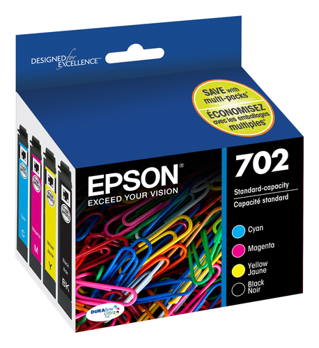 Epson 702 ink cartridge 4 pc(s) Original Standard Yield Black, Cyan, Magenta, Yellow