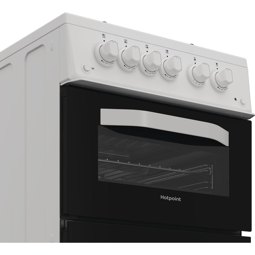 Hotpoint HTG5GCW 50cm wide Single Oven Gas Cooker - White - A+/A Rated, White - image 6