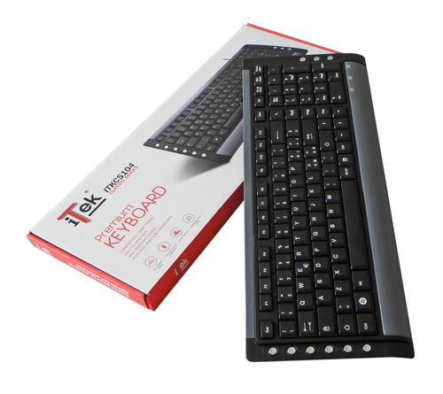 itek PREMIUM keyboard Office USB Black, Grey – image 2