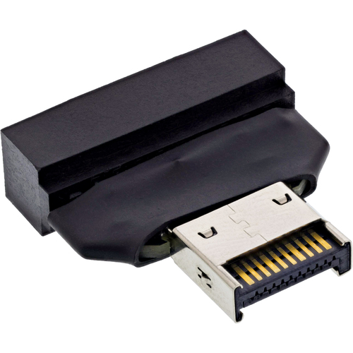 Product image: InLine 33446T cable gender changer USB Type-E Key A, 20-pin USB 3.0 header, 19-pin Black