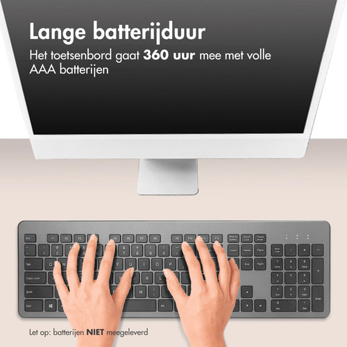 Accezz Premium Desktop QWERTY Bluetooth Keyboard - Grijs, afbeelding 8