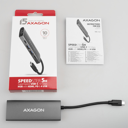 AXAGON HMC-5G2 SPEEDSTER 5H - Dockingstation - USB-C 32 Gen 2  Thunderbolt 3 - HDMI – Foto 4 von 10