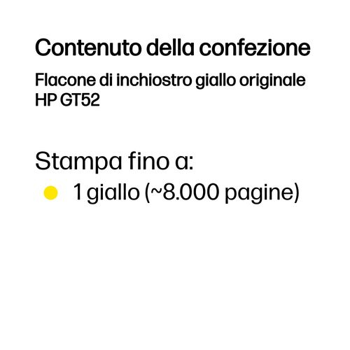 HP GT52 – Flacone di inchiostro giallo originale