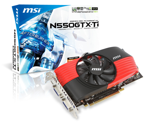 MSI N550GTX-TI-M2D1GD5 graphics card NVIDIA GeForce GTX 550 Ti
