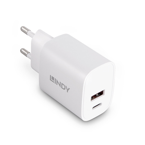 LINDY USB Typ A & C Charger 20W, weiß, afbeelding 3