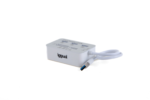 iggual IGG316733 interface hub USB 3.2 Gen 1 (3.1 Gen 1) Type-A 5000 Mbit/s White