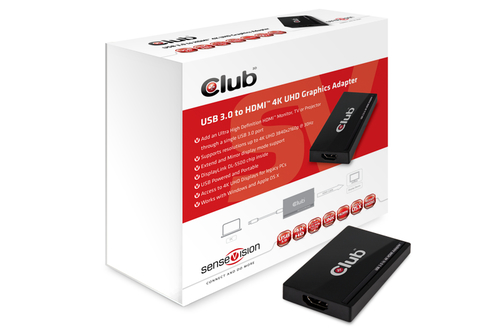 CLUB3D SenseVision USB 3.0 to HDMI 4K Graphics Adapter