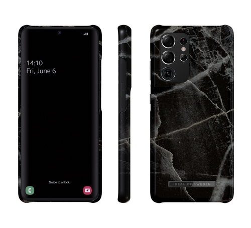 iDeal of Sweden Printed Case Galaxy S21 Ultra Black Thunder Marble – image 2