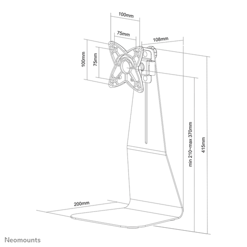 Neomounts FPMA-D800 - Monitorstandaard voor enkel scherm, afbeelding 3
