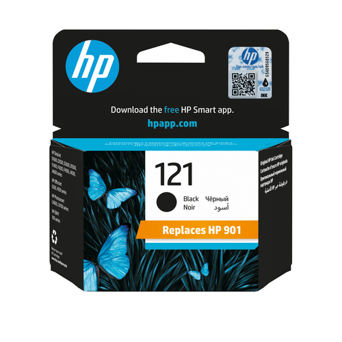 HP 121 Tintenpatrone Schwarz mit Vivera-Tinte – image 1