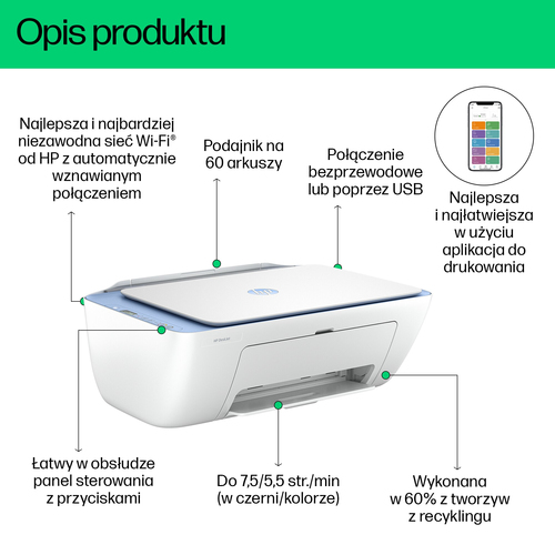 HP Inc. Urządzenie wielofunkcyjne DeskJet 2822e AIO Printer 588R4B