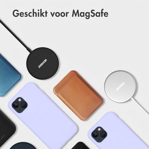 Accezz Liquid Silicone Backcover met MagSafe iPhone 15 Telefoonhoesje Paars, afbeelding 6
