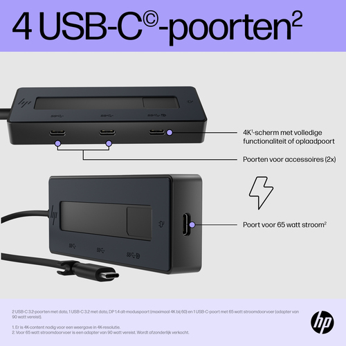 HP Universal USB-C Multiport-Hub USB-C dockingstation / handsfreetelefoon Geschikt voor merk (dockingstation): Universeel USB-C Power Delivery – Foto 9 van 10