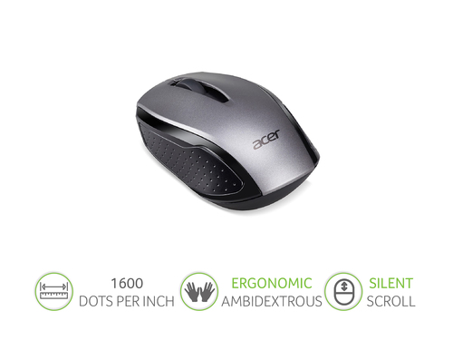 Acer Chrome Wireless Keyboard and Mouse Silver – image 4