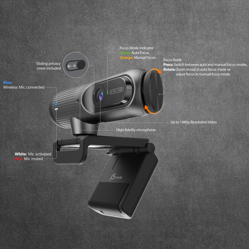 j5create JVU302 2K AI-Powered Webcam with Auto-Focus – image 8
