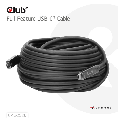 Club 3D Full-Feature USB-C kabel, 15m, afbeelding 2