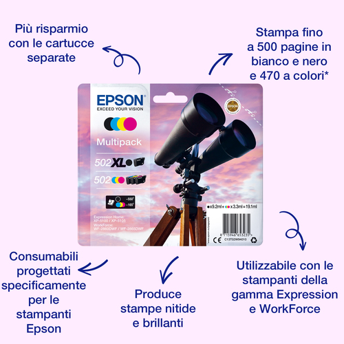 Epson 502 – Cartuccia giallo originale (Binocolo)