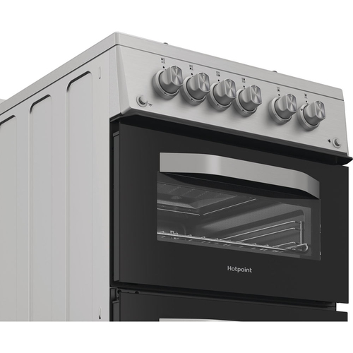 Hotpoint HDG5GCX 50cm Double Oven Gas Cooker with Glass Lid in Stainle - image 6