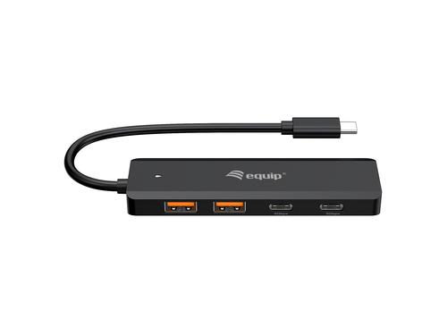 aquip USB-Hub 4-Port 3.2 ->2xUSB-C, 2xUSB-A o.voeding zwart, afbeelding 3