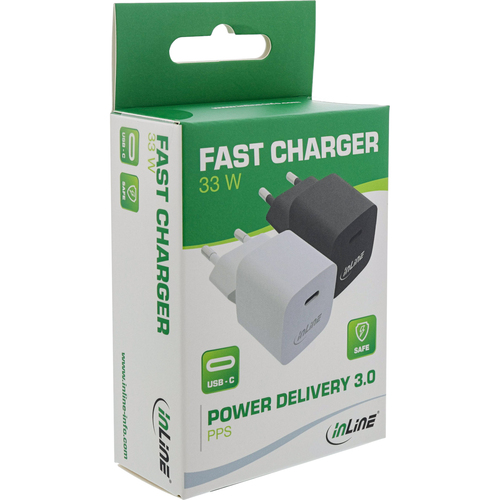 InLine USB Charger Single USB-C, Power Delivery, PPS