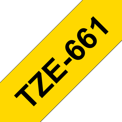 Original Brother P-Touch TZE661 36mm Gloss Tape - Black on Yellow - image 1