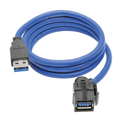 Tripp Lite 3 pies USB 3.0 Superspeed Jack Keystone Tipo-A Cable de extensión M / F - U324-003-KJ