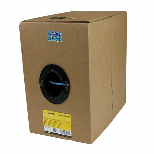 1000 FT. BLUE UTP CAT5E CABLE FOR 1000 MBPS NETWORKS - HIGH-QUALITY COPPER CONDU