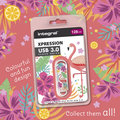 Integral 128GB USB3.0 DRIVE XPRESSION FLAMINGO – image 4