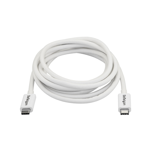 StarTech.com 6.6ft (2m) Thunderbolt 3 Cable, 20Gbps, 100W PD, 4K Video, Thunderbolt-Certified, Compatible w/ TB4/USB 3.2/DisplayPort Thunderbolt kabel 2m Hvid – billede 4