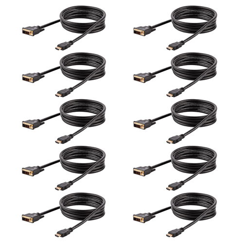 6FT/1.8M HDMI TO DVI CABLE, 10 PACK, M/M