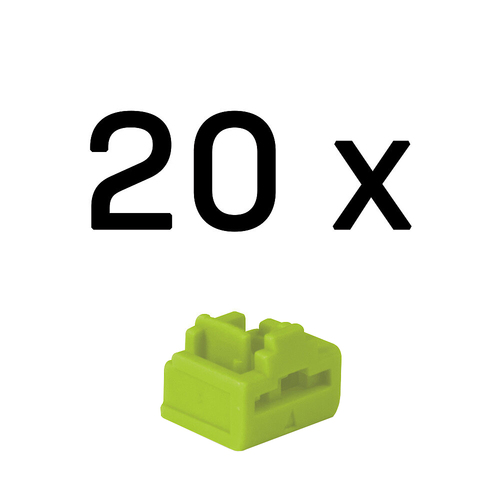 Product image: Lindy RJ-45 Port Blockers (Without Key) - Pack of 20, Green