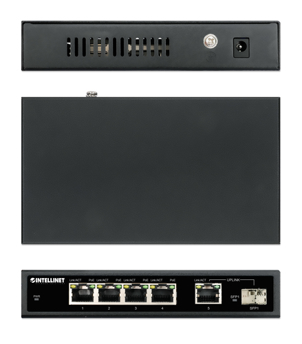 Intellinet 5-Port Gigabit PoE+ Switch 1SFP91W, afbeelding 6