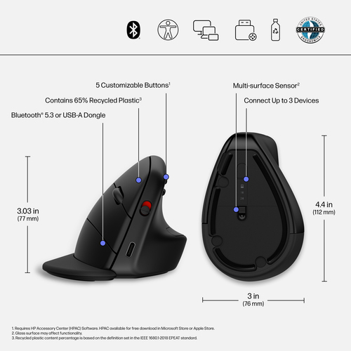 HP 920 Ergonomic Vertical Wireless Mouse – image 5