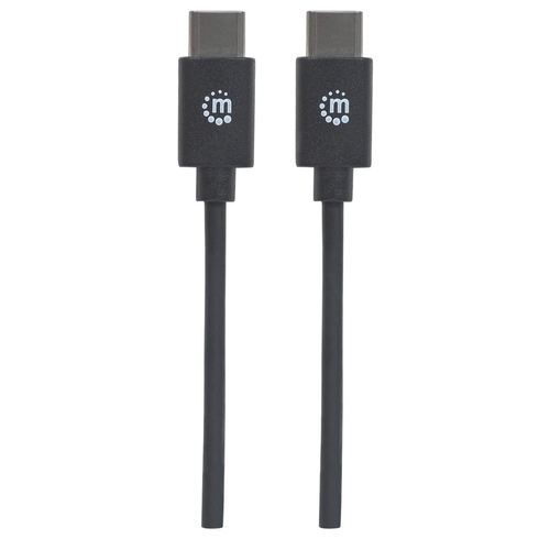Manhattan Cable USB-C a USB-C, 1 m, USB 2.0, 480 Mbps, carga rápida de 3 A, Hi-Speed USB, negro, garantía de por vida, equivalente a USB2CC1M imagen 4