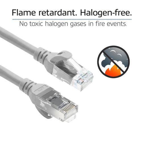 ACT Grijze 15 meter TPE U/UTP CAT6A ultra-flex patchkabel snagless met RJ45 connectoren, afbeelding 7