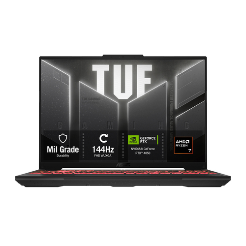 ASUS TUF Gaming A16 FA607NUQ-RL009W AMD Ryzen™ 7 170 Ноутбук 40,6 cm (16") WUXGA 16 GB DDR5-SDRAM 512 GB Твердотельный накопитель (SSD) NVIDIA GeForce RTX 4050 Wi-Fi 6 (802.11ax) Windows 11 Home Серый, Черный