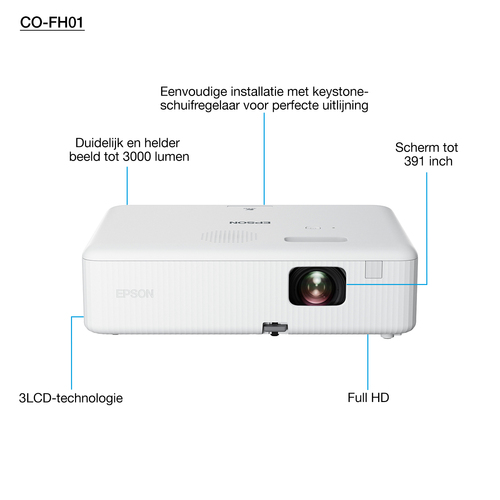 Epson CO-FH01 Full HD home cinema beamer Beamer Wit, afbeelding 2