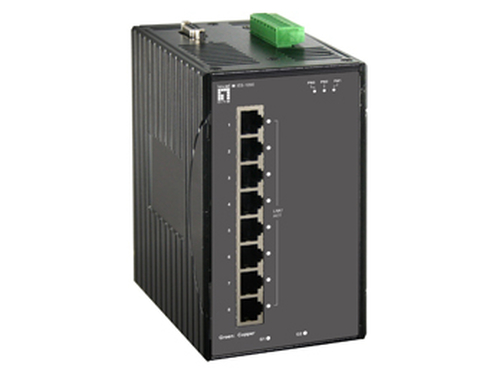 LevelOne 8 FE + 2 GE Combo SFP Managed Switch -40 ~ 75C, DIN-rail, IEC61850
