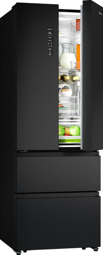 Hisense PureFlat Slim RF632N4AFC1 Total No Frost American Fridge Freezer - Black / Stainless Steel - C Rated, Black - image 2