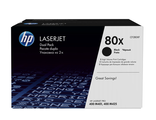 HP 80X 2-pack High Yield Black Original LaserJet Toner Cartridges – image 1