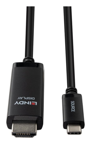 Lindy 43436 video kabel adapter 5 m USB Type-C HDMI Zwart, afbeelding 4