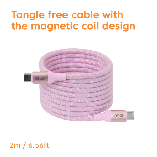 CLUB3D CAC-3031 USB-kabel USB 2.0 2 m USB C Roze, afbeelding 3